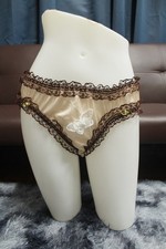 A352 2XL/ElasticW.24-44" Vintage Style Brown Nylon Bikini Panties Knickers