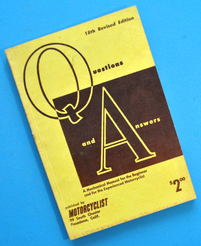 1928-63 Questions & Answers Motorcycle Service Manual Book Indian Harley UL FL