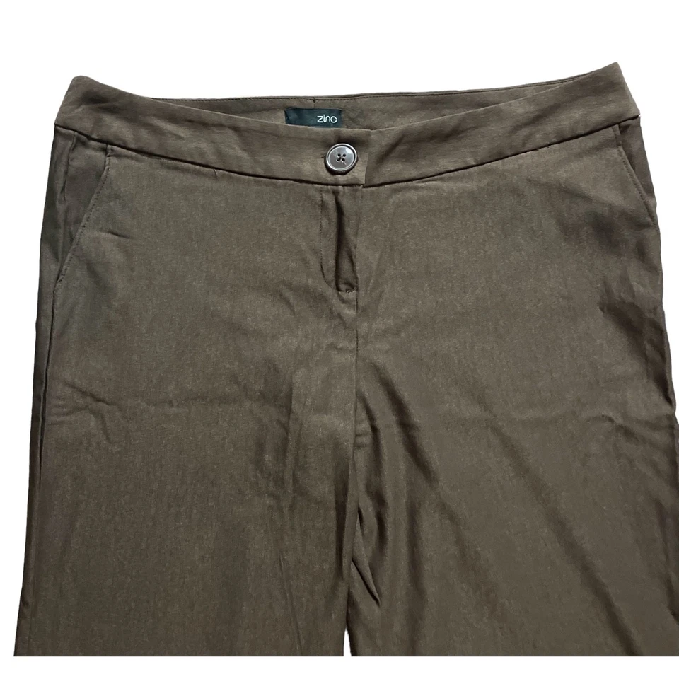 Calças/calças de zinco júnior marrom cintura média perna larga bainha algemada | Tamanho 13 novas sem etiquetas - Imagem 3 de 4