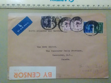 GB Postal History:  Jan 1941 North Atlantic Air Service to Canada 2s 6d paid