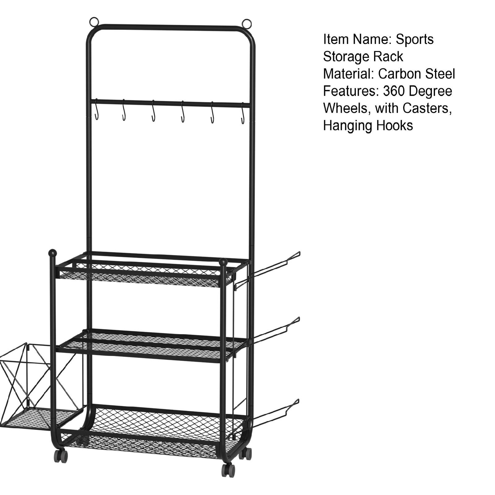 Storage Shelving Dumbbell Rack Stand 3-Tier Home Gym Weight Rack with Wheels New