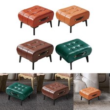 Foot Rest Leather Footstool Shoe Changing Stool Decorative Stool Furniture