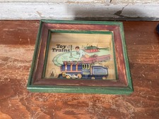 Vintage Train Toys In The Cupboard 1997 Vandor Train Tin Toy Decor Framed