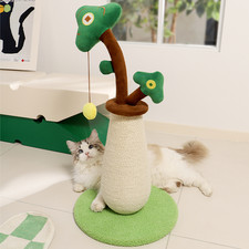 Money Tree Cat Scratching Post Sisal Pole Interactive Toy Ball Track Space Savin