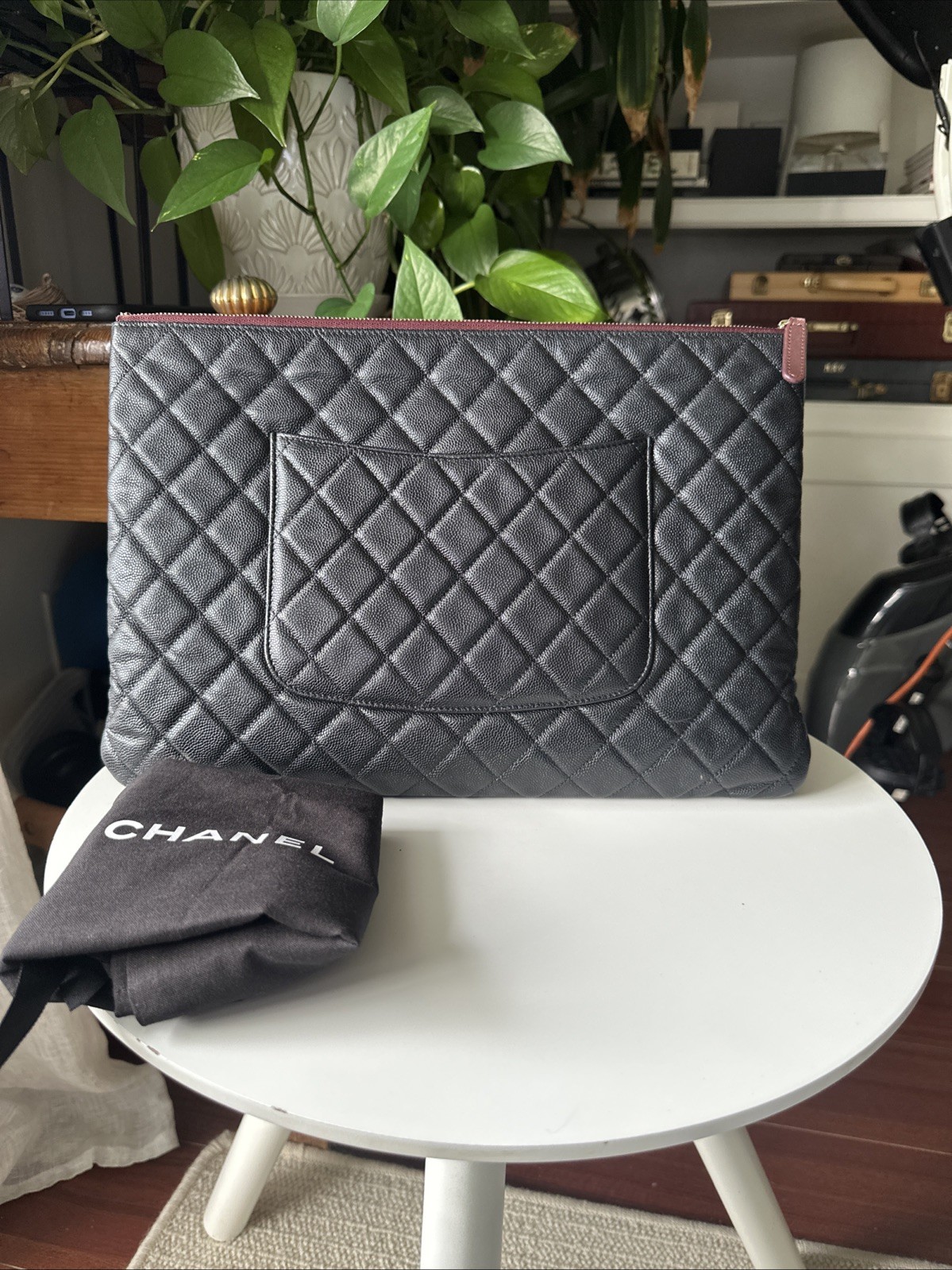 Chanel Bag Black Caviar Leather Large O-Case thumbnail 2