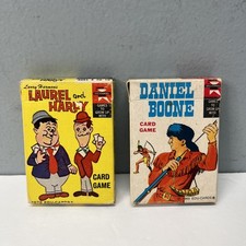 Lot of 2 Vintage Edu-Cards Card Games Daniel Boone Laurel and Hardy