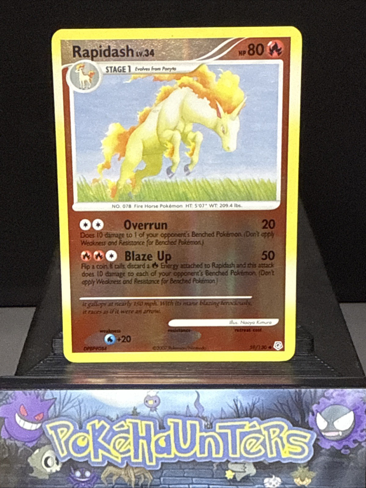 Pokemon Card Rapidash 59/130 Reverse Holo Diamond & Pearl Base Near Mint
