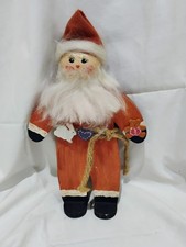 Vintage Hand Painted Santa Claus Primitive Standing Holiday Folk Art 11"
