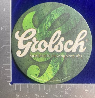 GROLSCH PREMIUM LAGER 2006  IMPORTED BOTTLE 4 INCH round BEER COASTER rare