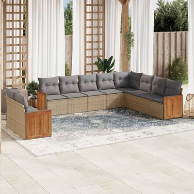 Gartenmöbel Sofa Garnitur Kissen Lounge Set Gartengarnitur Poly Rattan vidaXL