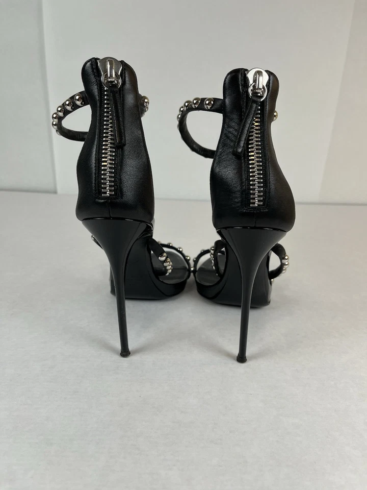 Сандалии Giuseppe Zanotti черные кожаные с украшенным ремешком на лодыжке размер 40 - Изображение 4 из 4