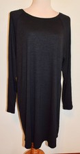 New Womens Gap Dress XL Black Slit Long Sleeve Shift