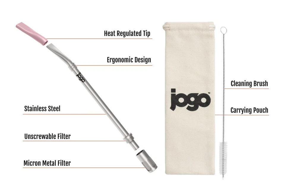 Pajita portátil para preparar café y té de cuarzo rosa diseño reutilizable ecológico Foto 4 de 4