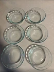 Set Of 6 Pyrex #464 10 oz Clear TealTinted Ramekins Custard Cups Prep Bowls