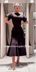 ZARA NEW WOMAN FLARED COMBINED INTERLOCK DRESS CHOCOLATE S-XL 2335/161/717