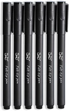 Mr. Pen- Pens, Felt Tip Pens, Black Pens, Pack of 6, Fast Dry, No Smear, Fine Po