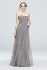 Davids Bridal Style-Your-Way 6 tie long bridesmaid dress Size 4 In Portobello