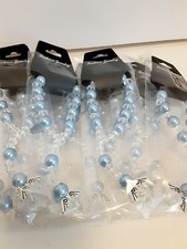 12 BAPTISM BRACELET ROSARY BAUTIZO RECUERDOS 1RA COMUNION ANGEL CHARM Blue Boys