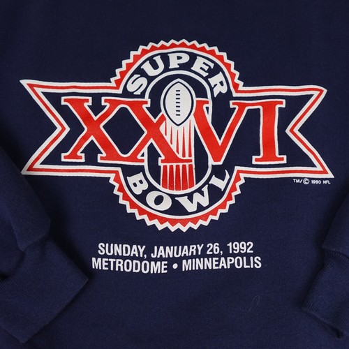 Vintage Super Bowl XXVI Sweatshirt Mens Large Blue Crewneck 1992 Made In USA 90s - Picture 4 of 12