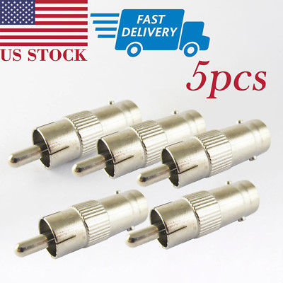 5pcs BNC Female to RCA Male Adapter Coaxial Cable Converter CCTV Camera DVR TV