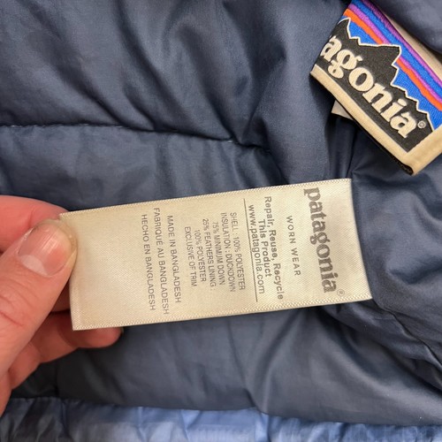 Patagonia Girls Down Sweater Size Large (12) Blue Puffer Jacket Full Zip Quilted - Picture 6 of 11
