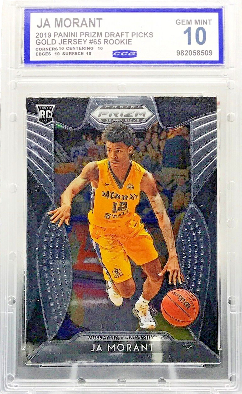 2019 Panini Prizm Draft Picks Ja Morant Gem Mint 10 Rookie RC #65 Racers A1