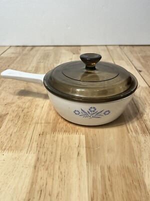 Vintage CorningWare Blue Cornflower W/Pyrex Lid p-81-b 1 pt Kitchen Cookware