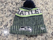 SEATTLE SEAHAWKS SIDELINE BEANIE WOOL LINED KNIT POM WINTER HAT GREEN NEW ERA