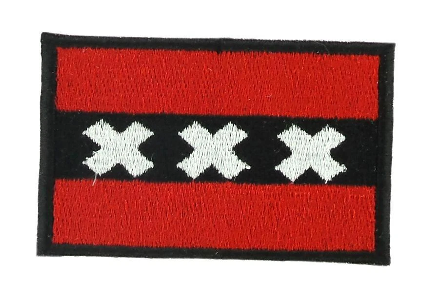 Patch écusson brodé Drapeau AMSTERDAM HOLLANDE Thermocollant Backpack sac à dos