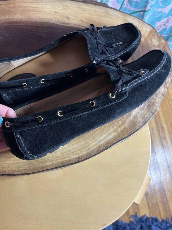 Clarks Mujer Mocasín Plano Dunbar Cruiser 66583 Negro Gamuza Talla 7M Foto 3 de 4