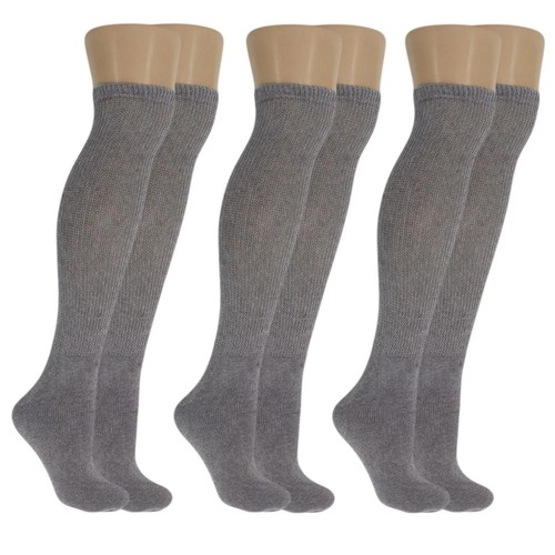 6Pairs Men Diabetic Over the Calf Socks Knee High Compression Cotton 10-13,13-16 - Picture 6 of 6
