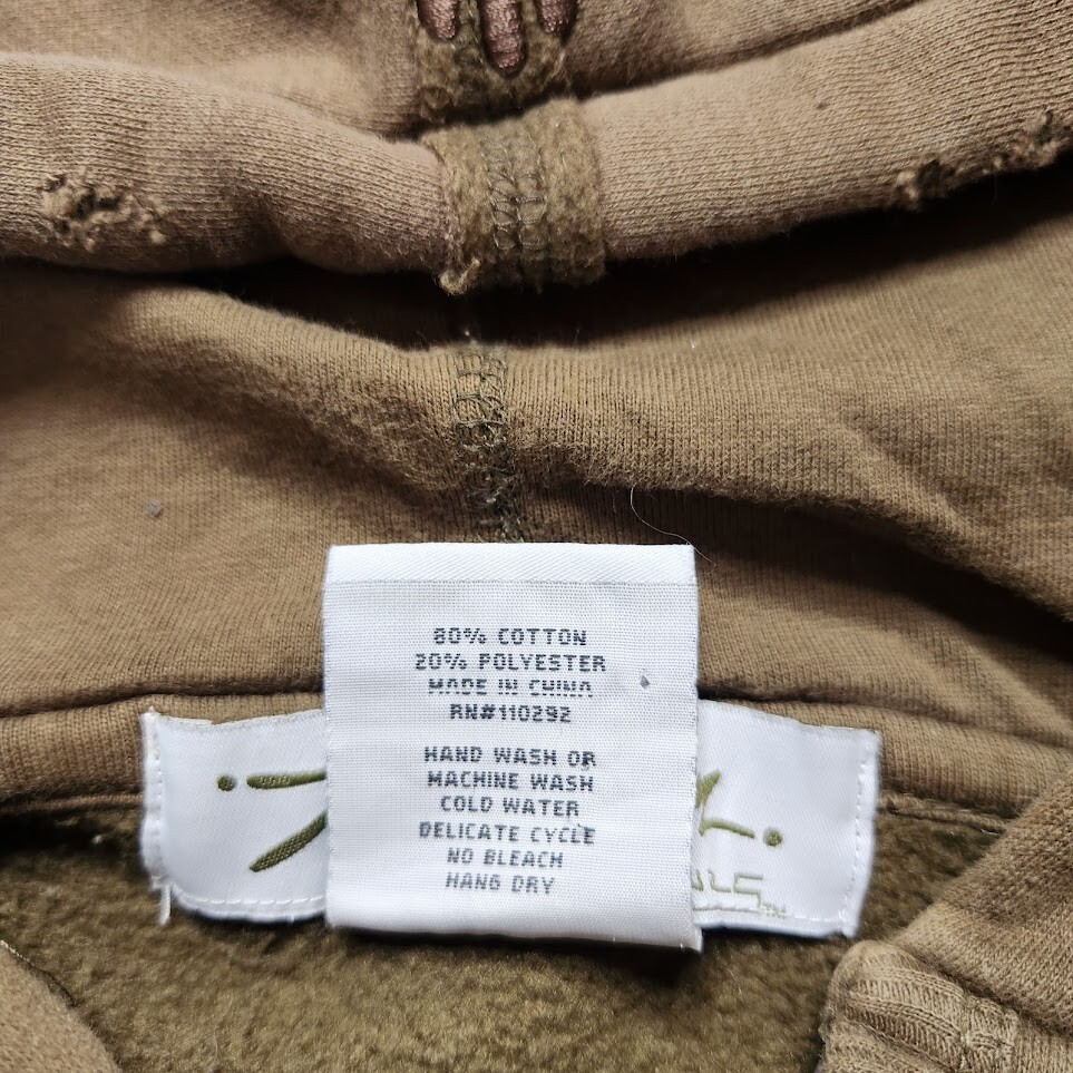 Miskeen Originals Hoodie Mens Size 2XL Green Jacket Pockets Faded Distressed image 8