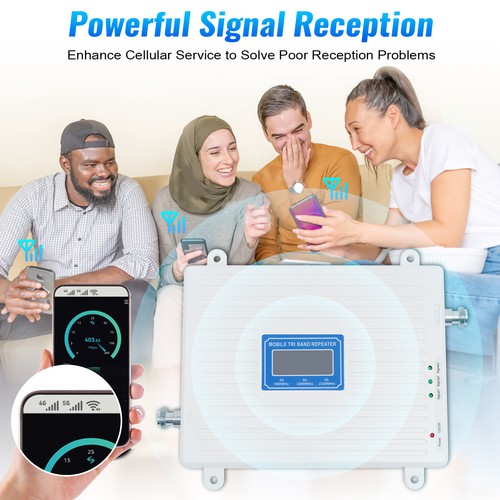 New ListingTri-band Cell Phone Signal Booster 900/1800/2100 Gsm Dcs Wcdma Repeater +Antenna