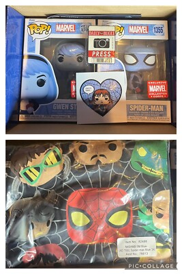 Funko POP! Marvel Collector Corps Spider-Man Blue Box 3XL Spider-Man Gwen Pops