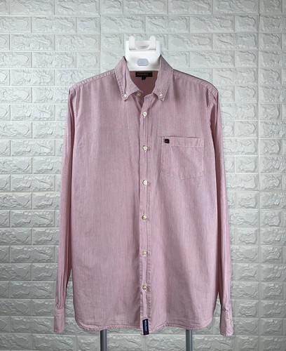 Woolrich John Rich & Bros Button Down Striped Red/Burgundy/White Shirt Men's 14 - Picture 2 of 23