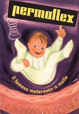 CARTOLINA PUBBLICITARIA DEL 1955 - MATERASSO PERMAFLEX - FIERA MILANO C5-382