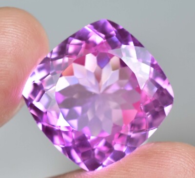 Flawless 37.60 Ct Natural Mogok Pink Ruby Cushion Cut Certified Loose Gemstone