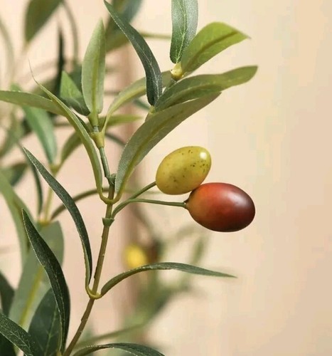 Artificial Olive Tree 6ft Tall 73in Fake Pottd Faux Silk Plant Home Deco Kazeil - Picture 3 of 4