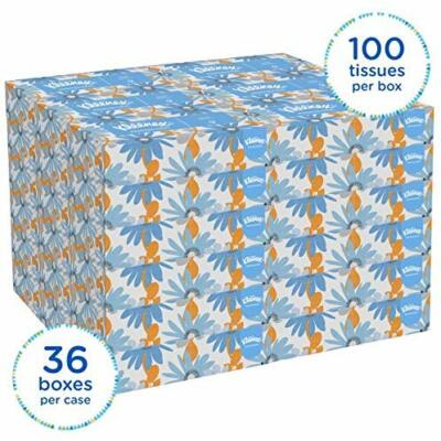 Kleenex Facial Tissue, White, 100 Tissues Per Box, Carton of 36 Boxes