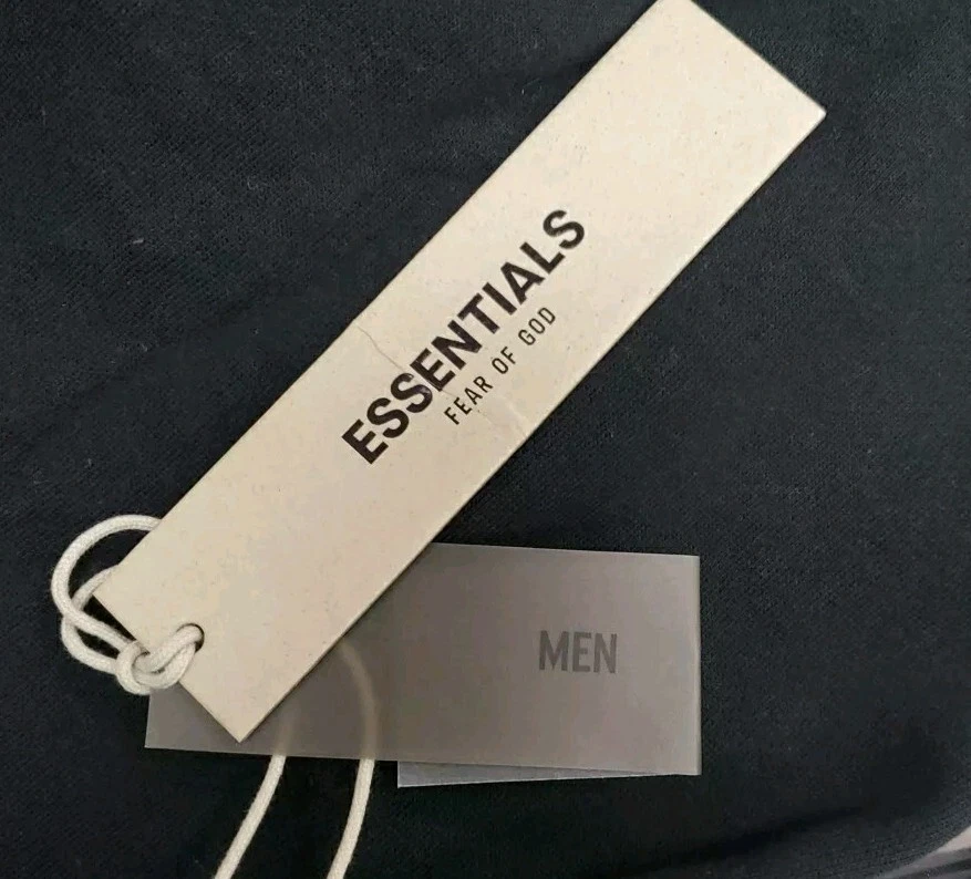 Felpa con cappuccio pullover logo 2 lati Essentials Fear Of God nero lime taglia large nuova