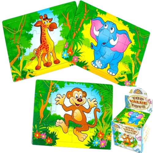 ZOO ANIMAL JIGSAWS PUZZLE 12CM X 8.5CM - 303-005 KIDS FUN PARTY PLAY TOY PICTURE