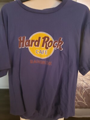  Hard Rock Cafe Bangkok navy blue. Destination Shirt  Large 