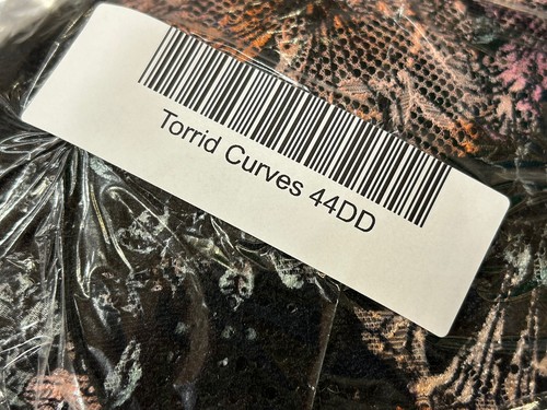 Torrid curve black floral lace lightly lined adjustable t shirt bra 44DD - Picture 8 of 8