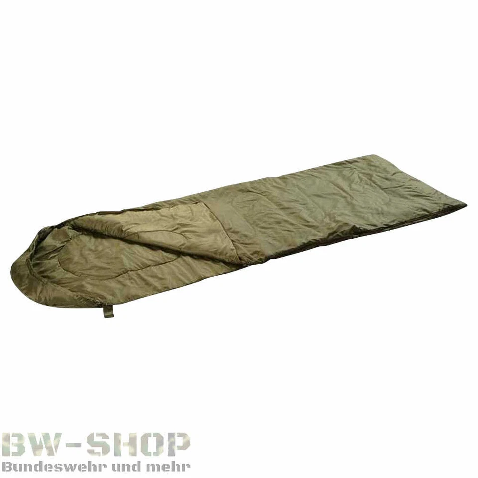 MIL-TEC BW SCHLAFSACK 200GR OLIV NEU ARMEE STEPPDECKENSCHLAFSACK CAMPING ARMY MUMIE