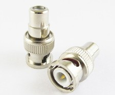 1 x BNC Male To RCA Female Jack Straight CCTV Connector Adapter Nickel Plated
