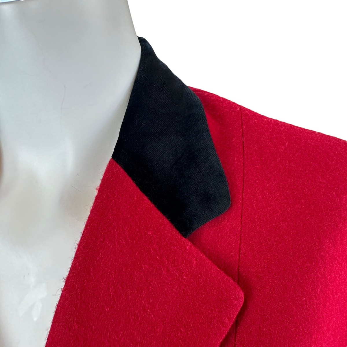 VTG Burberrys Womens Three Button Equestrian Blazer Jacket Red