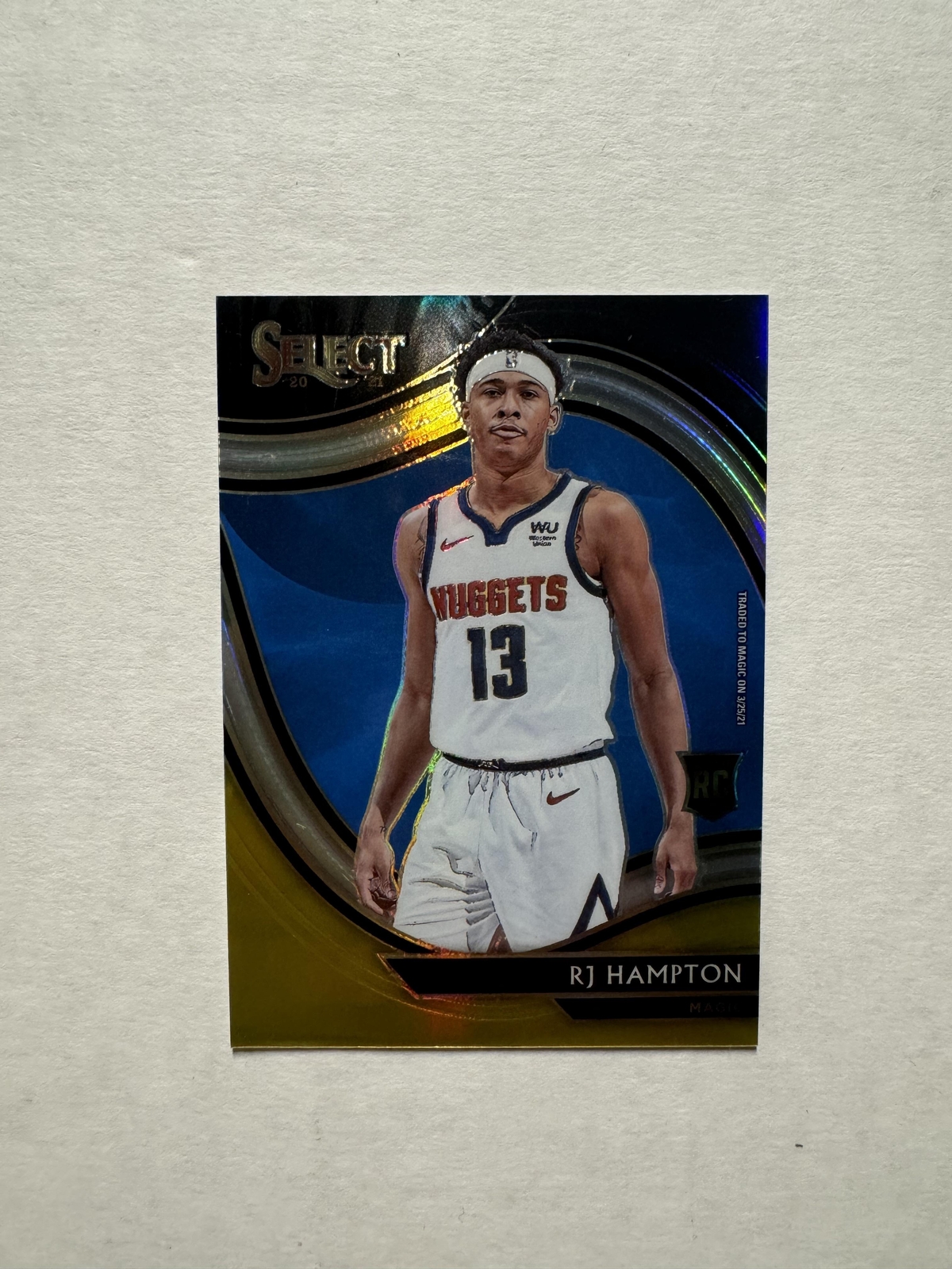 2020 Panini Select #277 RJ Hampton Black White Gold Prizm Courtside RC 1/1