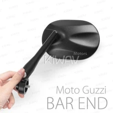 Bar end mirrors STARK oval black fits Moto Guzzi threaded stock handlebar ε