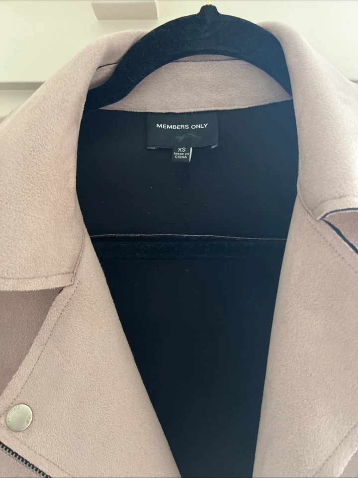Members Only Pink Suede Moto Jacket - Image 2 of 4