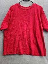 Vintage Hanes Her Way Red Blank Shirt Made In USA Size XL Single Stitch